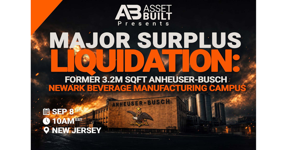 AssetBuilt to Conduct Major Industrial Auctions for Cutrale and Former Anheuser-Busch Manufacturing