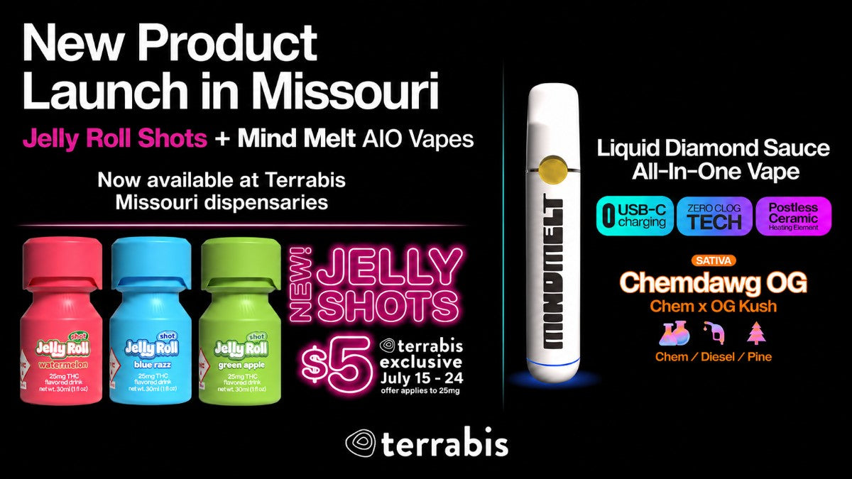 Terrabis Launches Jelly Roll Shots and Mind Melt Vapes in Missouri