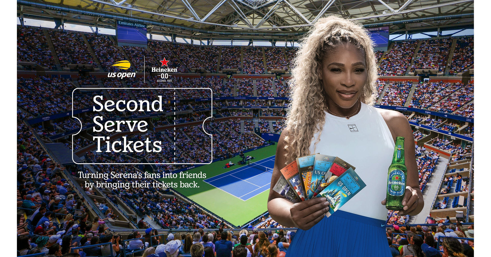 HEINEKEN® 0.0 BRINGS SERENA WILLIAMS' OLD US OPEN TICKETS BACK INTO PLAY